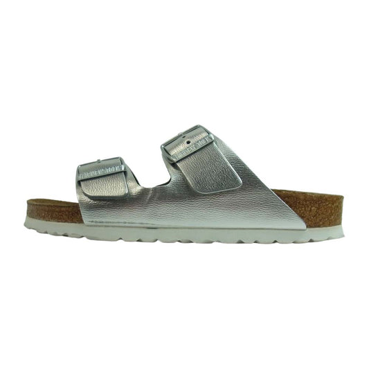BIRKENSTOCK ビルケンシュトック ARIZONA アリゾナ ベルト ダブルストラップ サンダル シルバー系 37【中古】