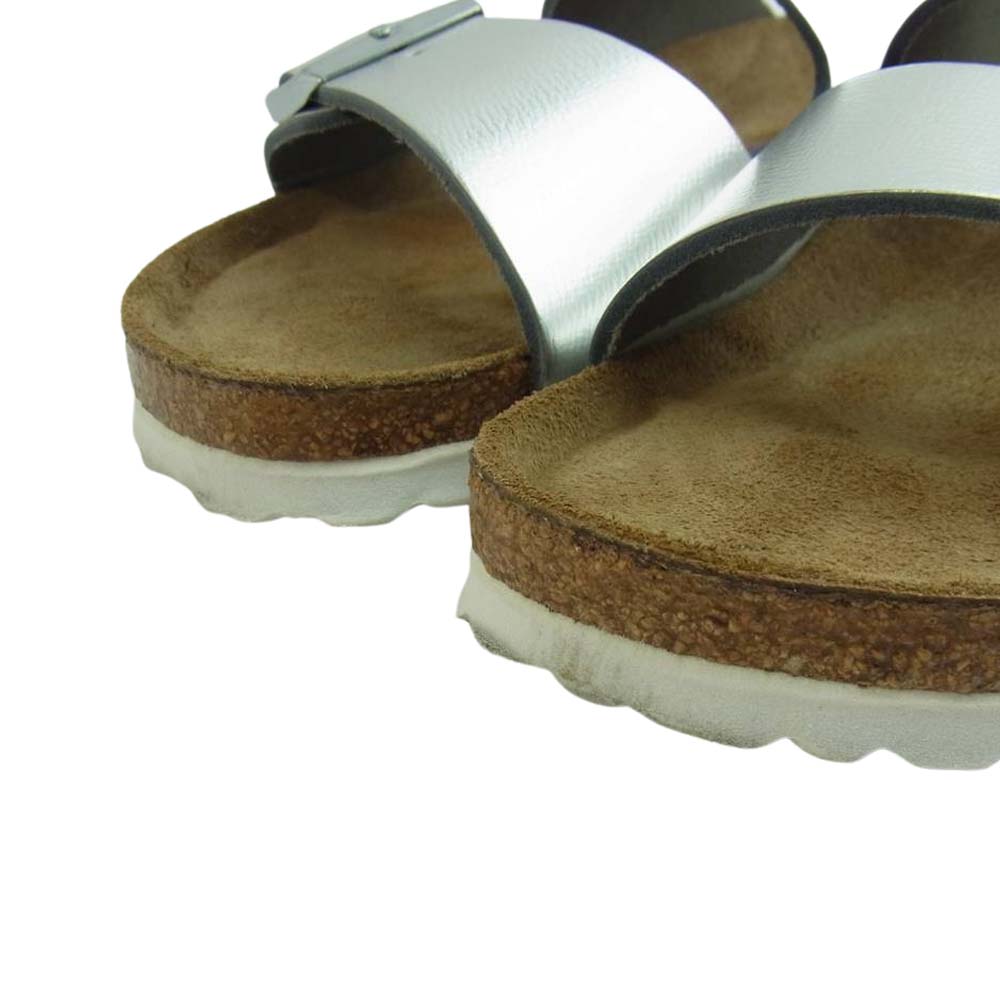 BIRKENSTOCK ビルケンシュトック ARIZONA アリゾナ ベルト ダブルストラップ サンダル シルバー系 37【中古】