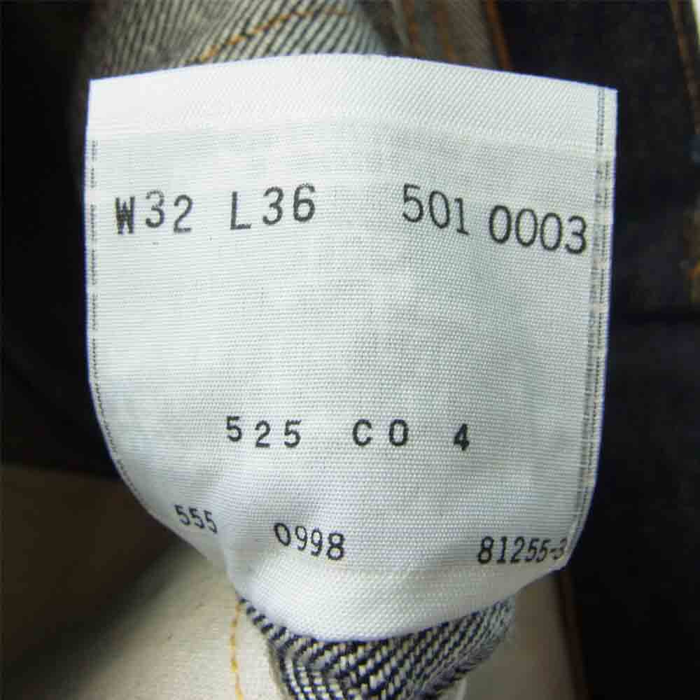 Levi's リーバイス 501-0003 デッドストック 98年 USA バレンシア製 501XX 1955 MODEL 復刻 デニム パンツ W32 インディゴブルー系 32【新古品】【未使用】【中古】