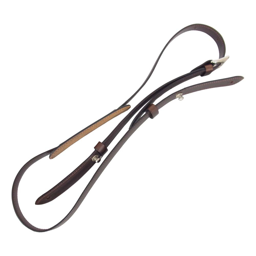 万双 ポストブリーフ レザー ブリーフケース ビジネスバッグ ブラウン系【中古】