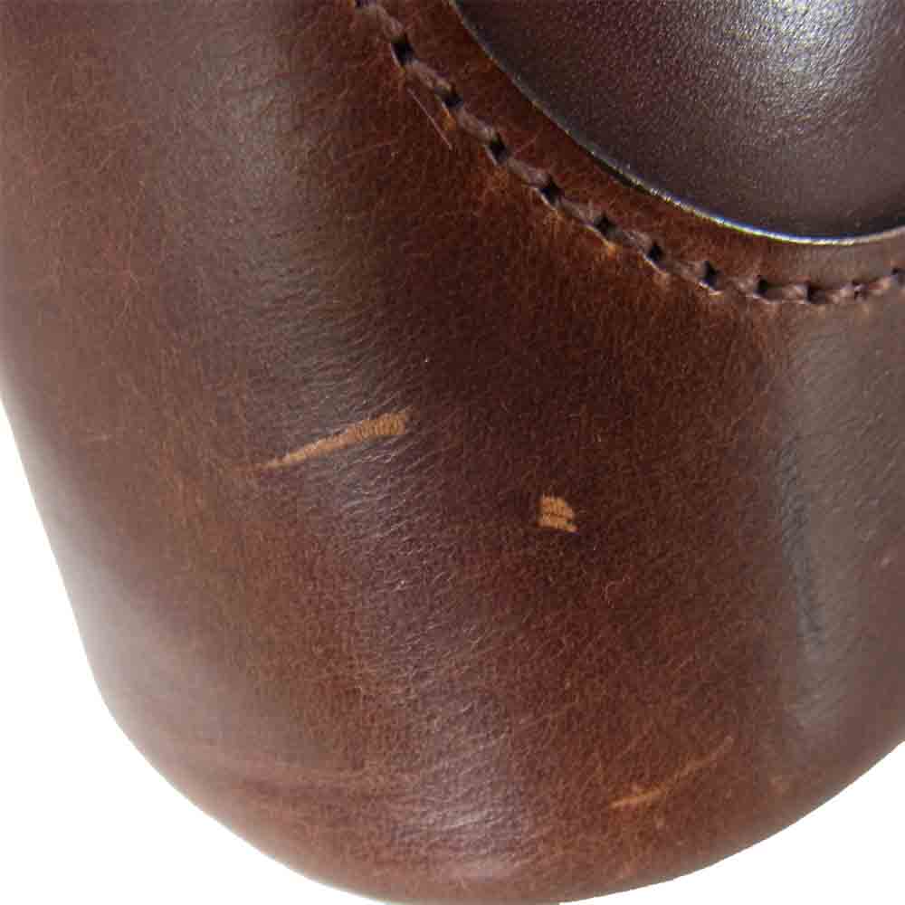 万双 ポストブリーフ レザー ブリーフケース ビジネスバッグ ブラウン系【中古】