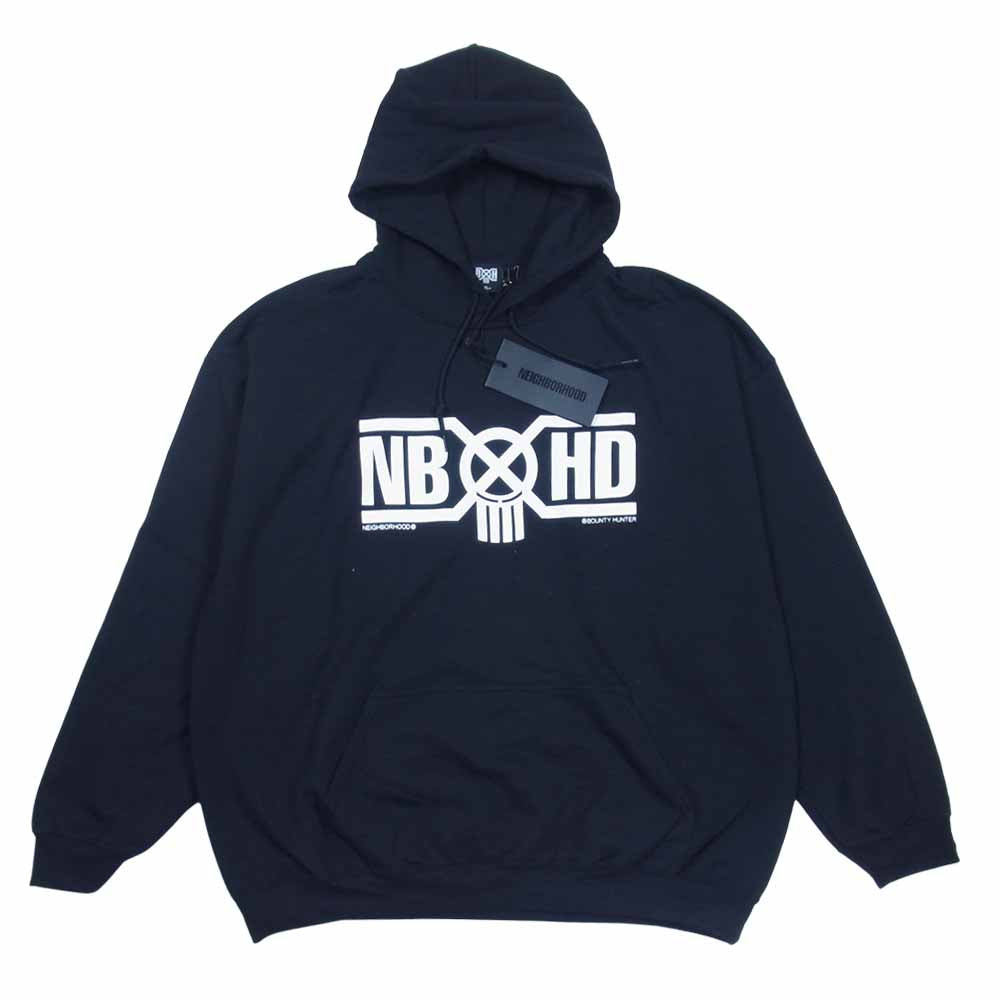 NEIGHBORHOOD ネイバーフッド 21AW 212BHBHN-CSM01S BOUNTY HUNTER バウンティハンター EC-HOODED . LS コラボ プルオーバー フーディ パーカー ブラック系 XL【新古品】【未使用】【中古】