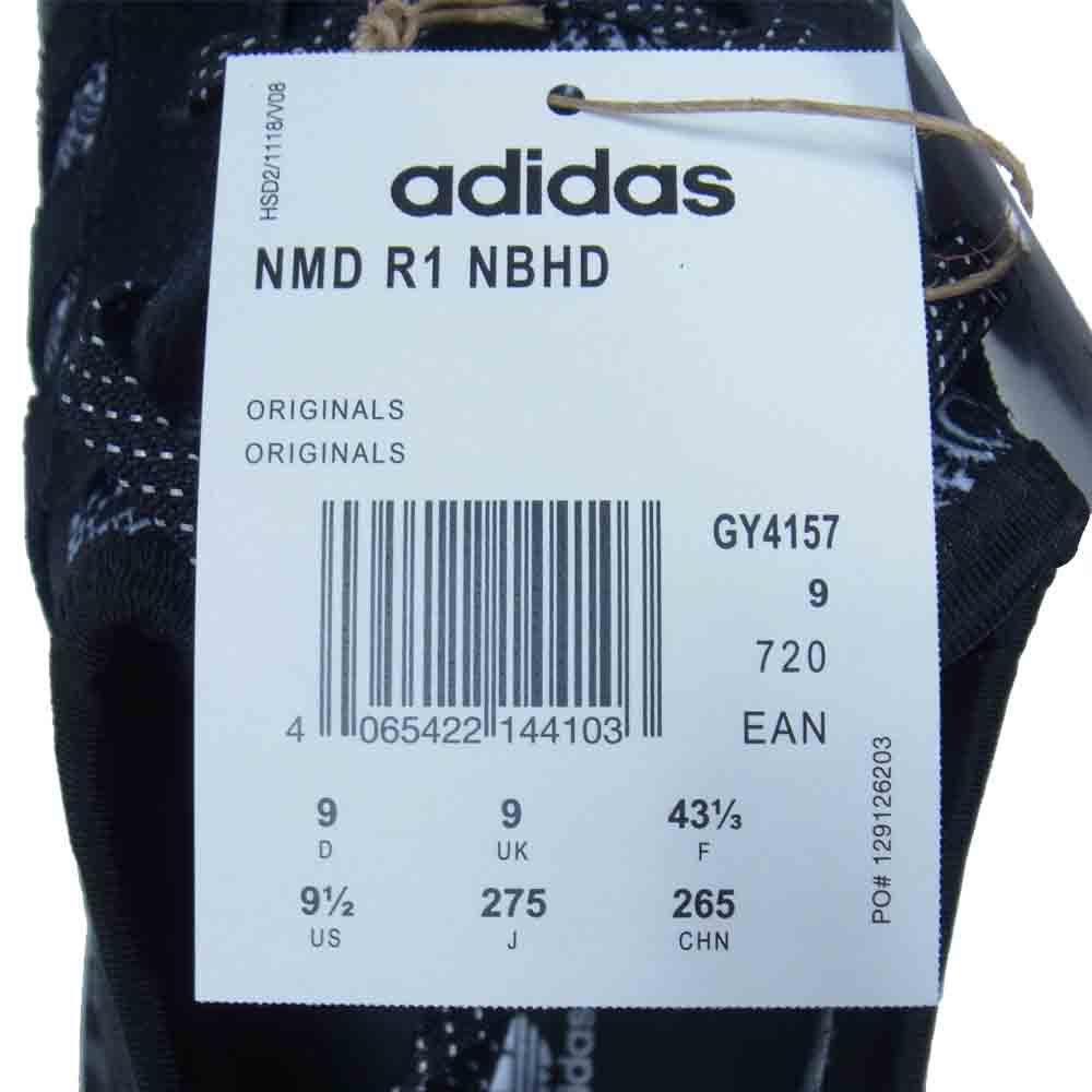 adidas アディダス GY4157 NEIGHBORHOOD ネイバーフッド NMD R1 NBHD スニーカー ブラック系 27.5cm【新古品】【未使用】【中古】