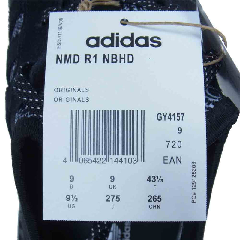 adidas アディダス GY4157 NEIGHBORHOOD ネイバーフッド NMD R1 NBHD スニーカー ブラック系  27.5cm【新古品】【未使用】【中古】