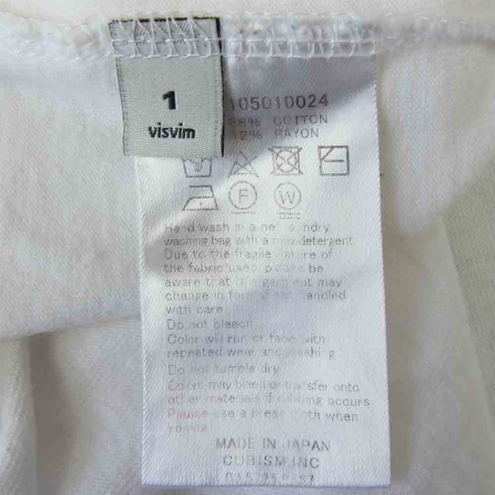 VISVIM ビズビム 17SS 0117105010024 JUMBO VINTAGE TEE S/S ジャンボ ビンテージ Tシャツ 半袖 ホワイト系 1【中古】