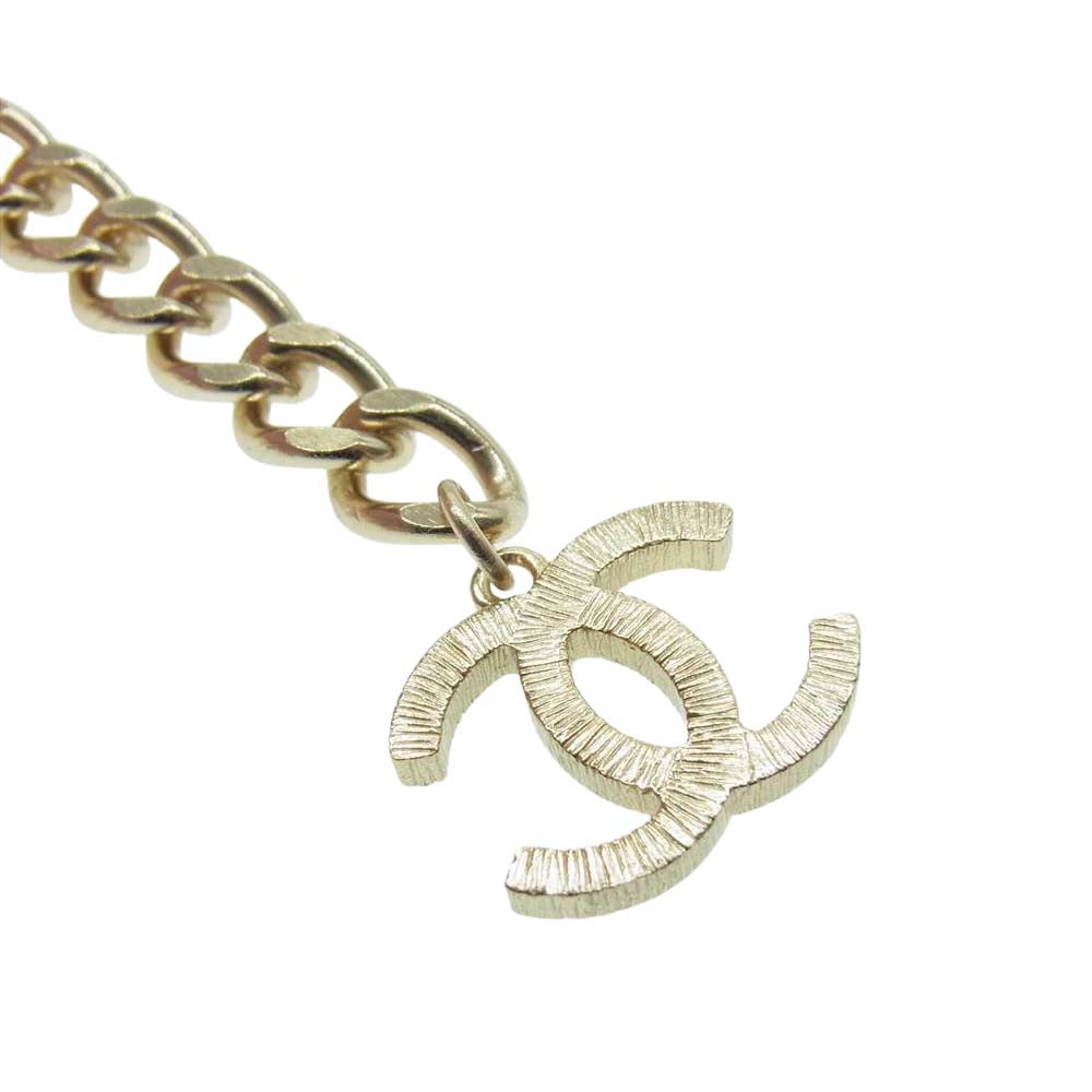 CHANEL シャネル C21K ストラス & コスチューム ココマーク パール ベルト ゴールド系 ホワイト系【中古】