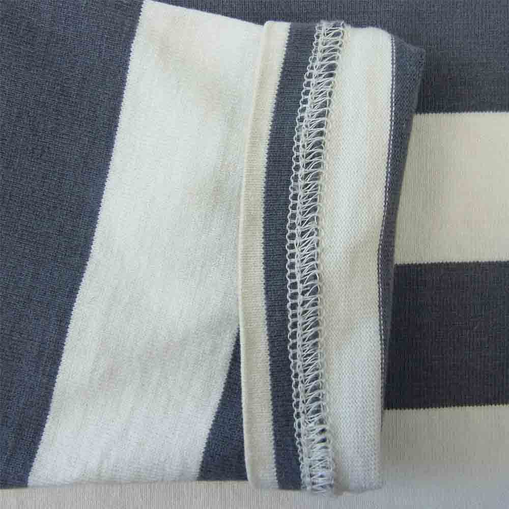 VISVIM ビズビム 14AW 0114205010034 BORDER CREW L/S ボーダー クルー  長袖 グレー系 ホワイト系 1【中古】