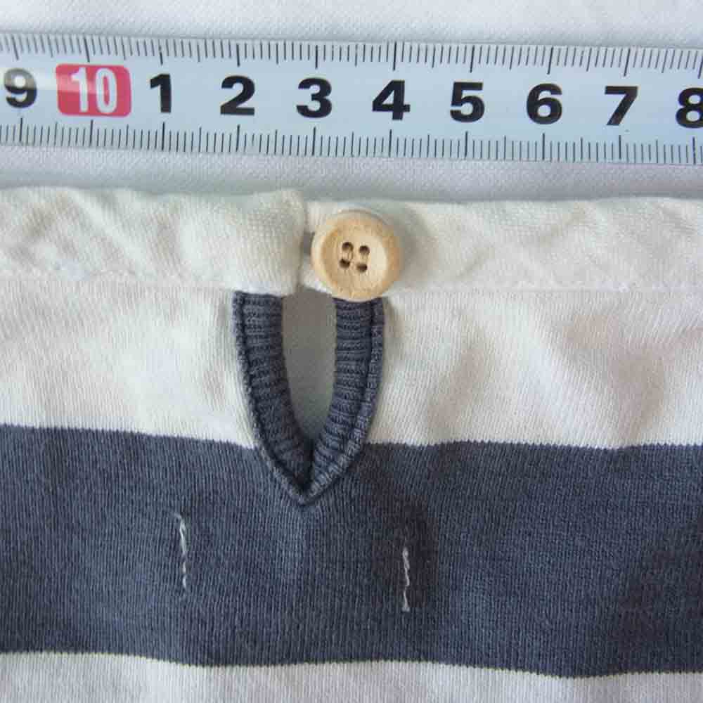 VISVIM ビズビム 14AW 0114205010034 BORDER CREW L/S ボーダー クルー  長袖 グレー系 ホワイト系 1【中古】