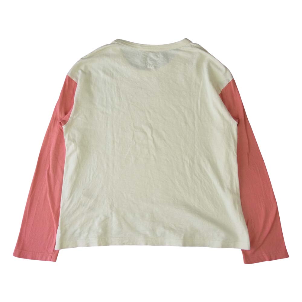 VISVIM ビズビム 21SS 0121105010021 BASEBALL TEE L/S C/WS ベースボール Tシャツ 長袖 ピンク系 ホワイト系 1【中古】