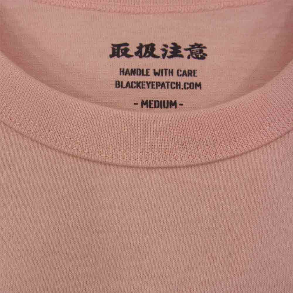 ブラックアイパッチ BEPFW21TE21 HANDLE WITH CARE CREW POCKET L/S TEE Tシャツ 長袖 ピンク系 M【新古品】【未使用】【中古】