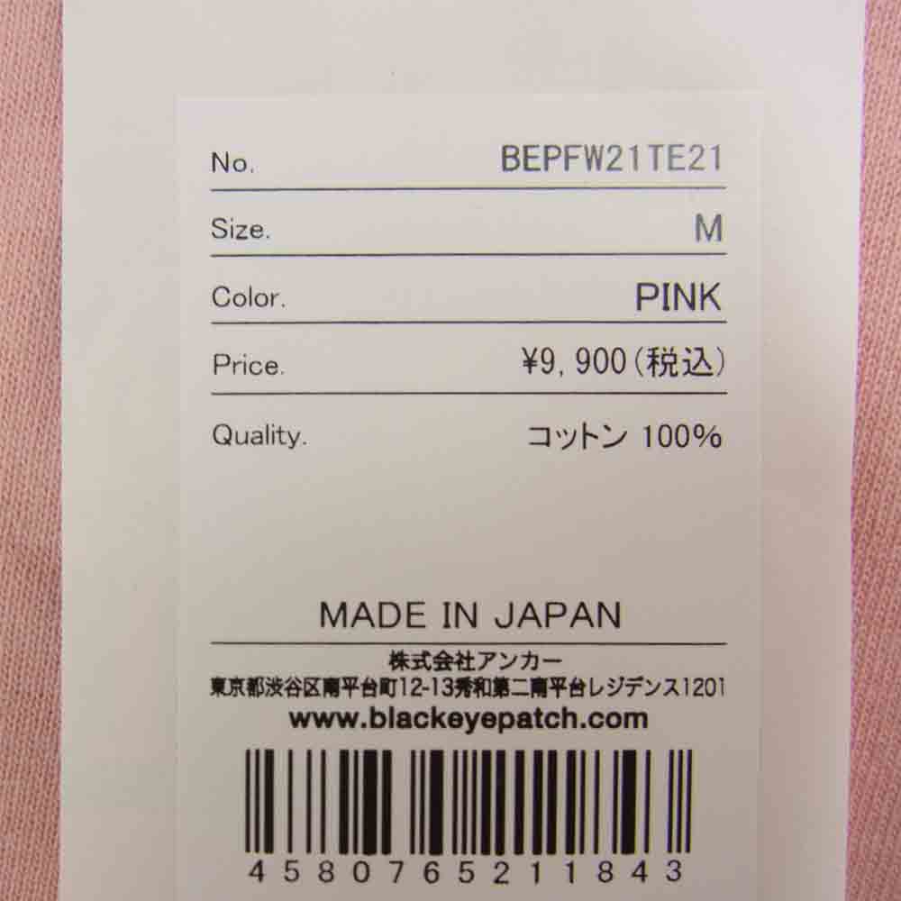 ブラックアイパッチ BEPFW21TE21 HANDLE WITH CARE CREW POCKET L/S TEE Tシャツ 長袖 ピンク系 M【新古品】【未使用】【中古】