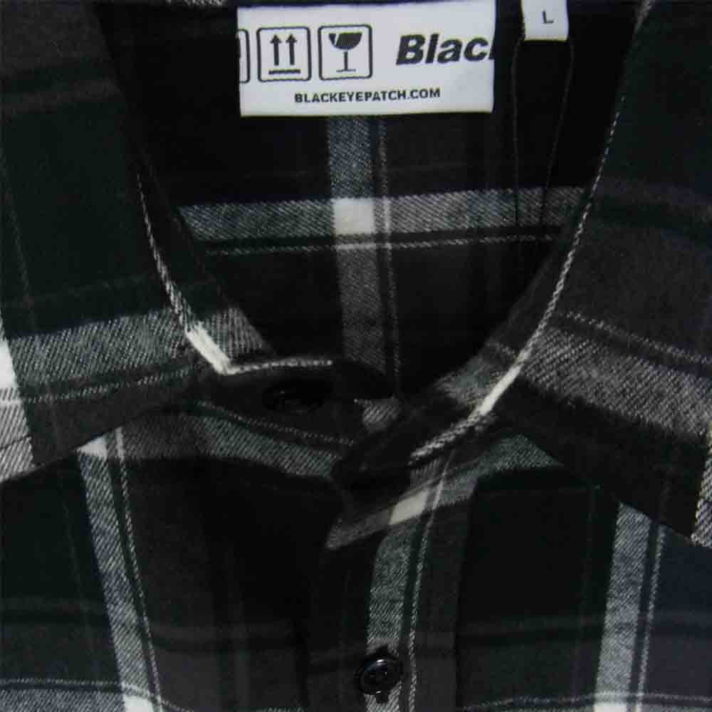 ブラックアイパッチ BEPFW21TP05 B EMBLEM FLANNEL SHIRTS エンブレム フランネル シャツ 長袖 ブラック系 L【新古品】【未使用】【中古】