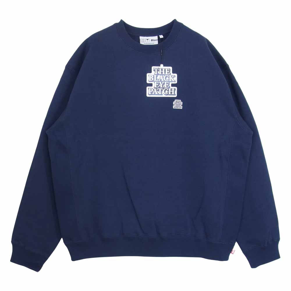 ブラックアイパッチ BEPFW21TP07 ロゴ 刺繍 ワッペン スウェット ネイビー系 L【新古品】【未使用】【中古】
