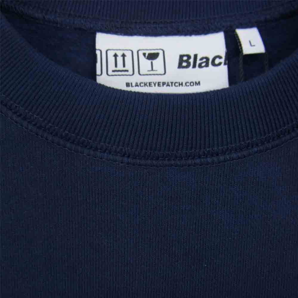 ブラックアイパッチ BEPFW21TP07 ロゴ 刺繍 ワッペン スウェット ネイビー系 L【新古品】【未使用】【中古】