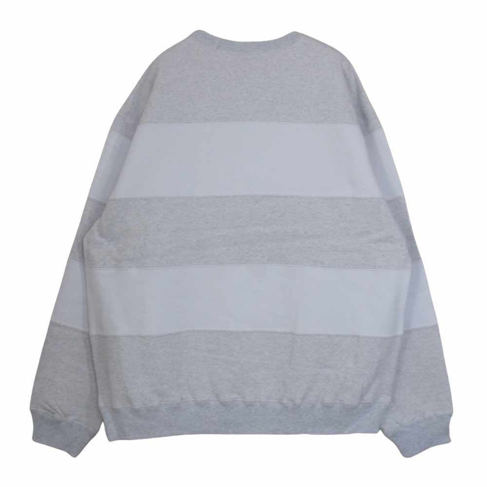 ブラックアイパッチ BEPFW21TP24 ROYAL SCRIPT BORDERED CREW SWEAT ボーダー クルー スウェット グレー系 M【新古品】【未使用】【中古】
