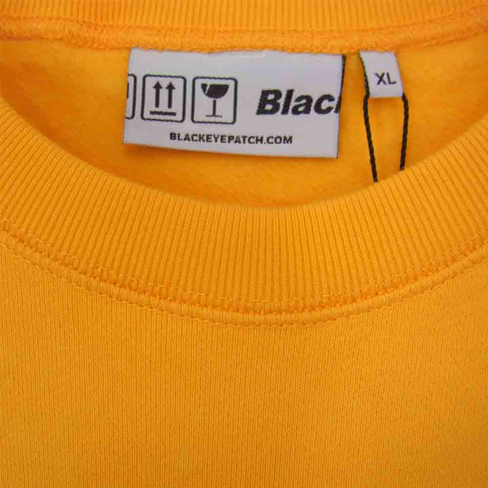 ブラックアイパッチ BEPFW21TP09 HANDLE WITHCARE CREW SWEAT クルー イエロー系 XL【新古品】【未使用】【中古】