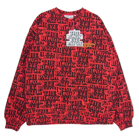 ブラックアイパッチ BEPFW20TP15 ロゴ 総柄 スウェット レッド系 M【新古品】【未使用】【中古】