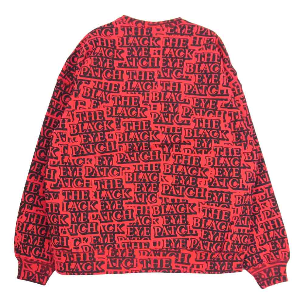 ブラックアイパッチ BEPFW20TP15 ロゴ 総柄 スウェット レッド系 M【新古品】【未使用】【中古】