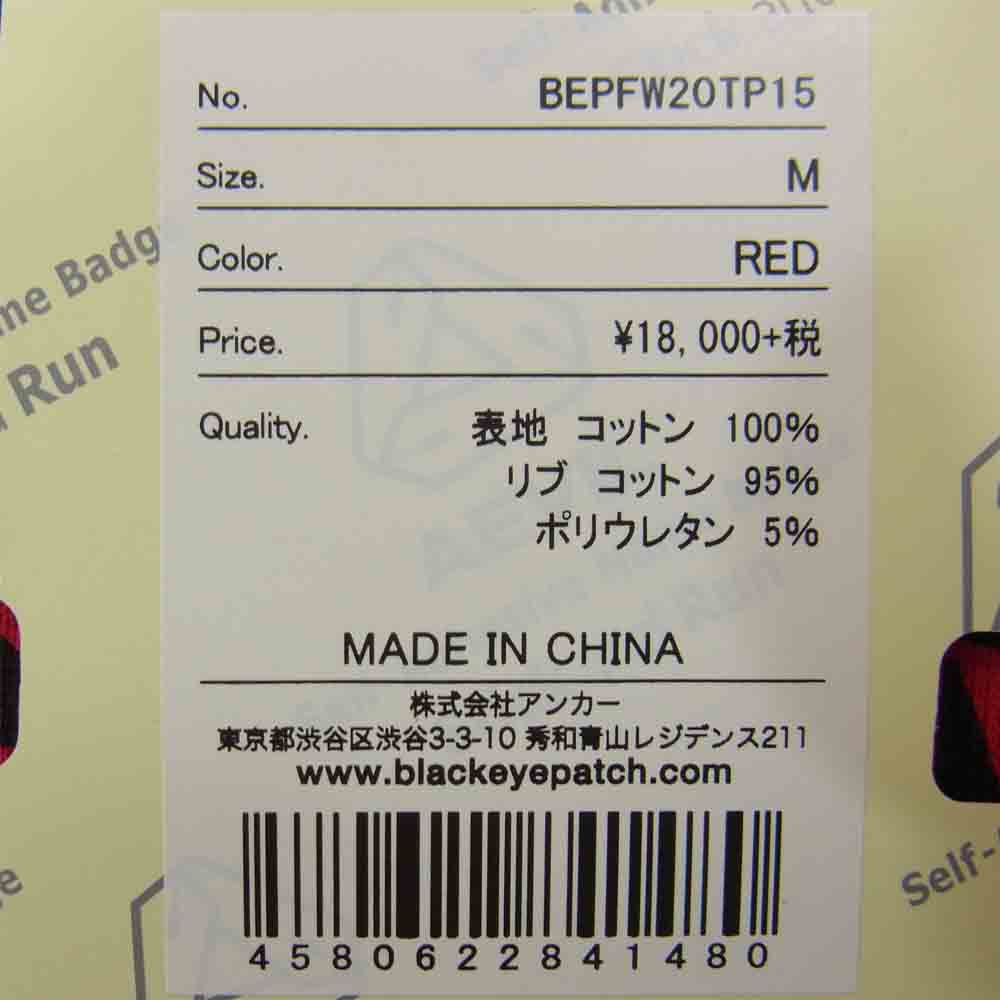 ブラックアイパッチ BEPFW20TP15 ロゴ 総柄 スウェット レッド系 M【新古品】【未使用】【中古】