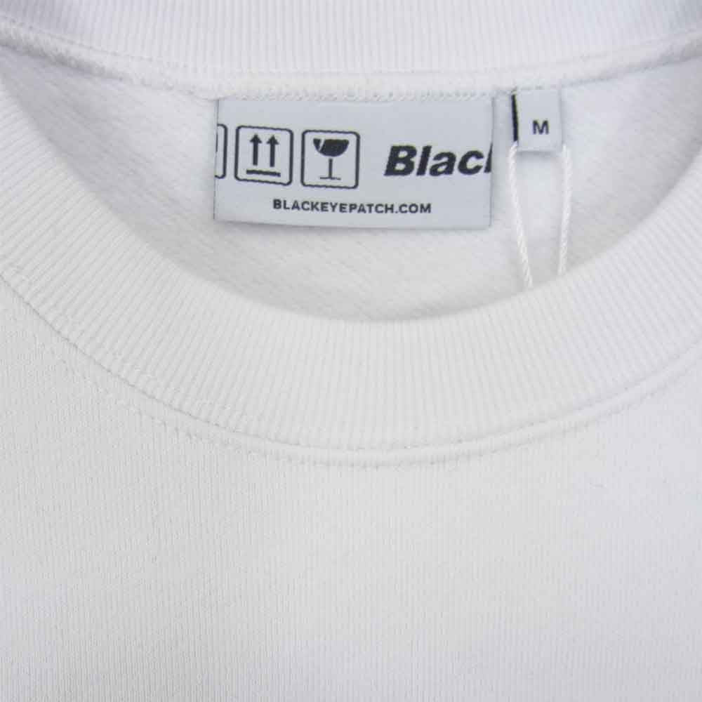 ブラックアイパッチ BEPFW21TP18 VVS RHINESTONE CREW SWEAT ライン ストーン スウェット ホワイト系 M【新古品】【未使用】【中古】