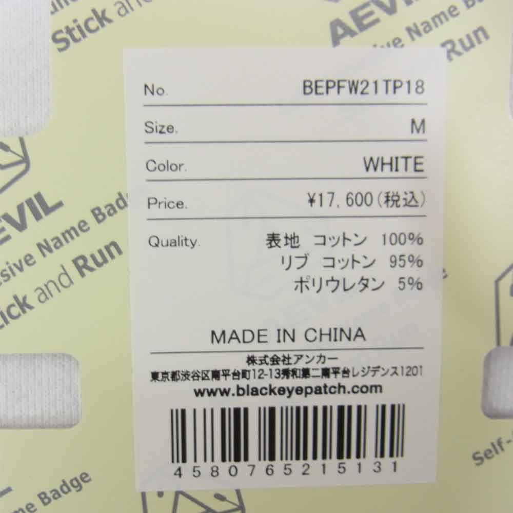 ブラックアイパッチ BEPFW21TP18 VVS RHINESTONE CREW SWEAT ライン ストーン スウェット ホワイト系 M【新古品】【未使用】【中古】