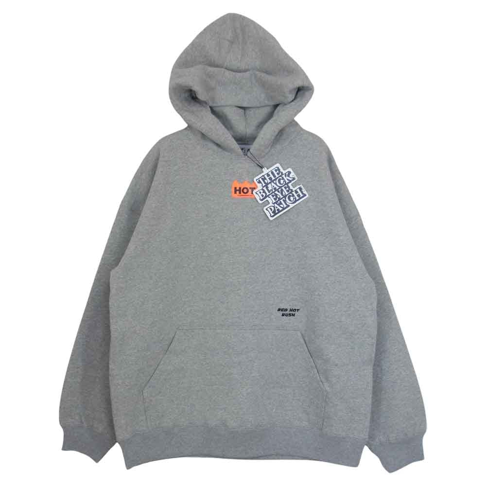 ブラックアイパッチ BEPFW20TP23 HOT LABEL HOODIE ホット ラベル フーディー グレー系 L【新古品】【未使用】【中古】