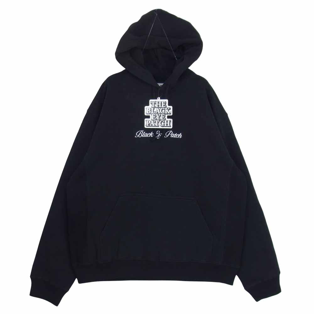 ブラックアイパッチ BEPFW21TP04 ROYAL SCRIPT HOODIE ロイヤル スクリプト フーディー ブラック系 M【新古品】【未使用】【中古】