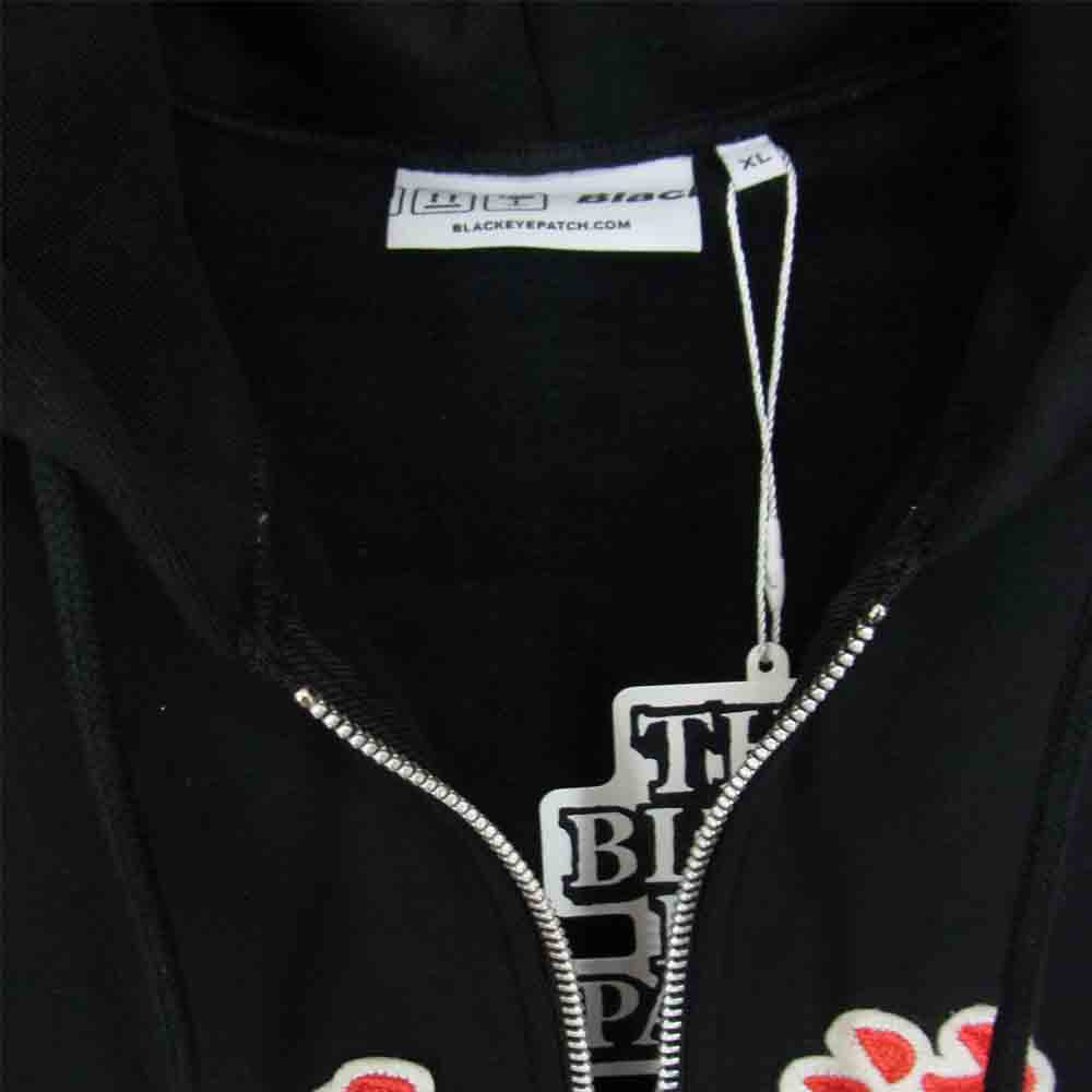ブラックアイパッチ BEPFW21TP25 HANDLE WITH CARE ZIP HOODIE フルジップ スウェット パーカー ブラック系 XL【新古品】【未使用】【中古】