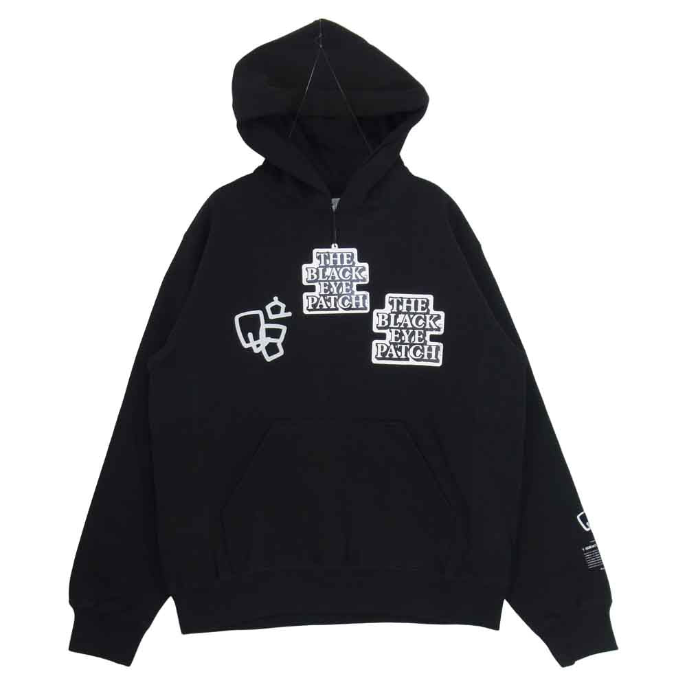 ブラックアイパッチ BEPSS21TP05 SECYUNO HOODIE プルオーバー フーディー ブラック系 S【新古品】【未使用】【中古】