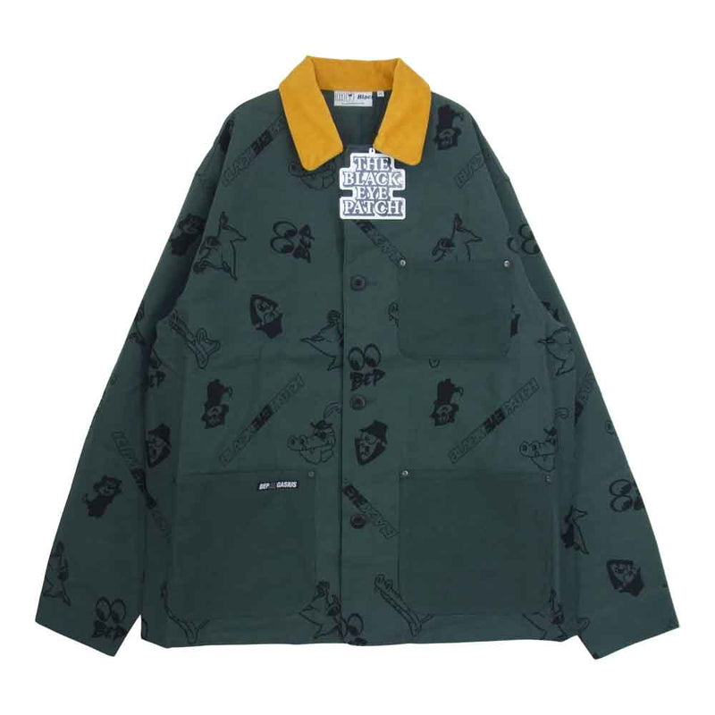 ブラックアイパッチ BEPSS21OT05 GASIUS DUCK JACKET ガシアス ダック ジャケット グリーン系 XL【新古品】【未使用】【中古】