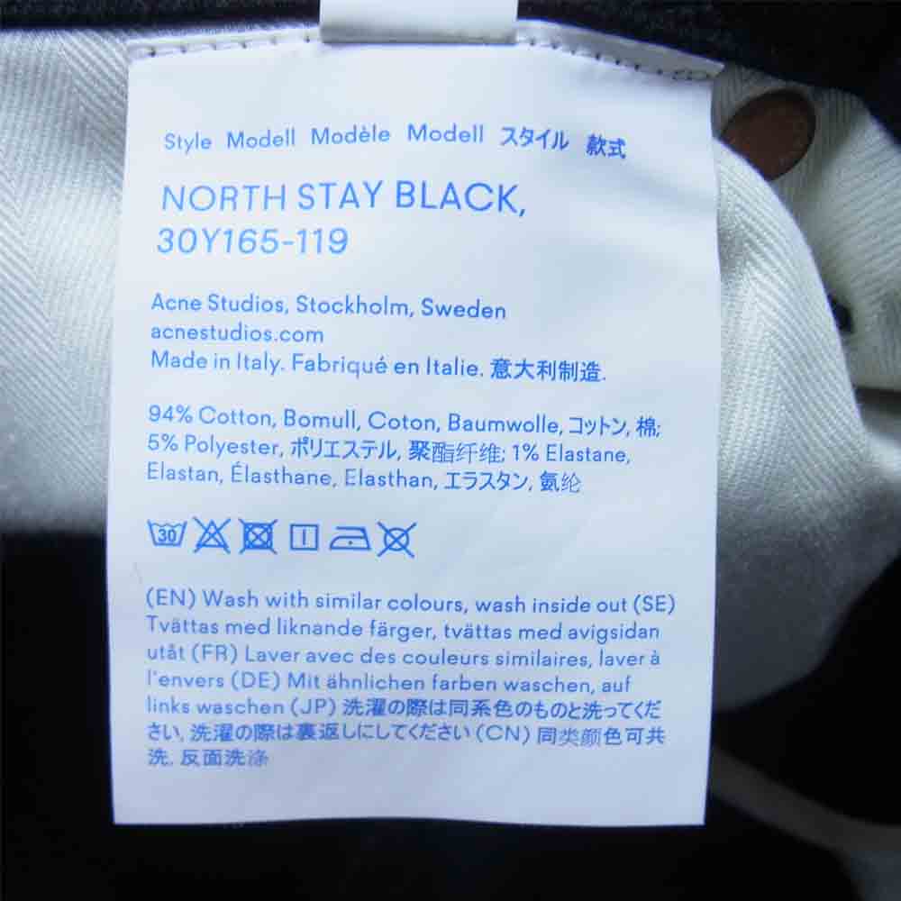 ACNE STUDIOS アクネストゥディオズ 30Y165-119 NORTH STAY BLACK ブラックジーンズ ブラック系 29【美品】【中古】