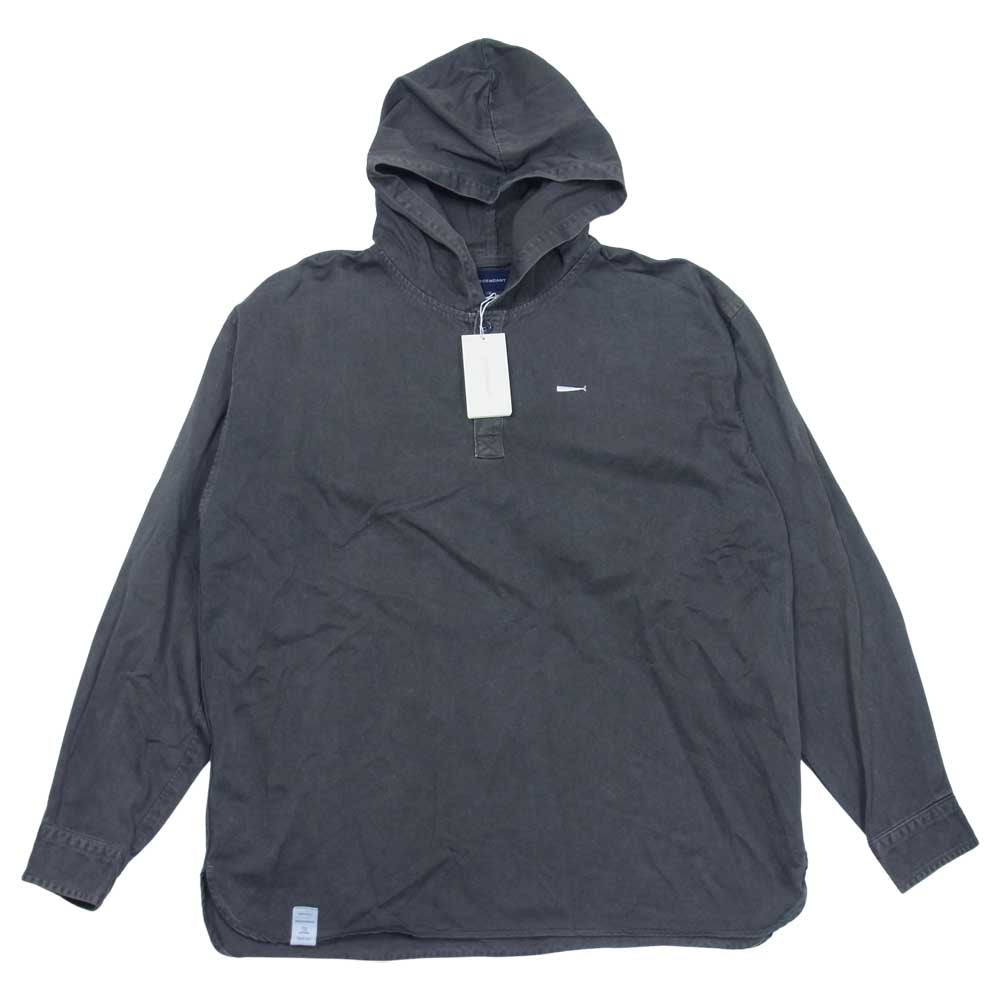 DESCENDANT ディセンダント 18SS 181tqds-shm04 MOLE HOODED LS SHIRT オーバーダイ フーデッド プルオーバー シャツ ブラック系 2【中古】