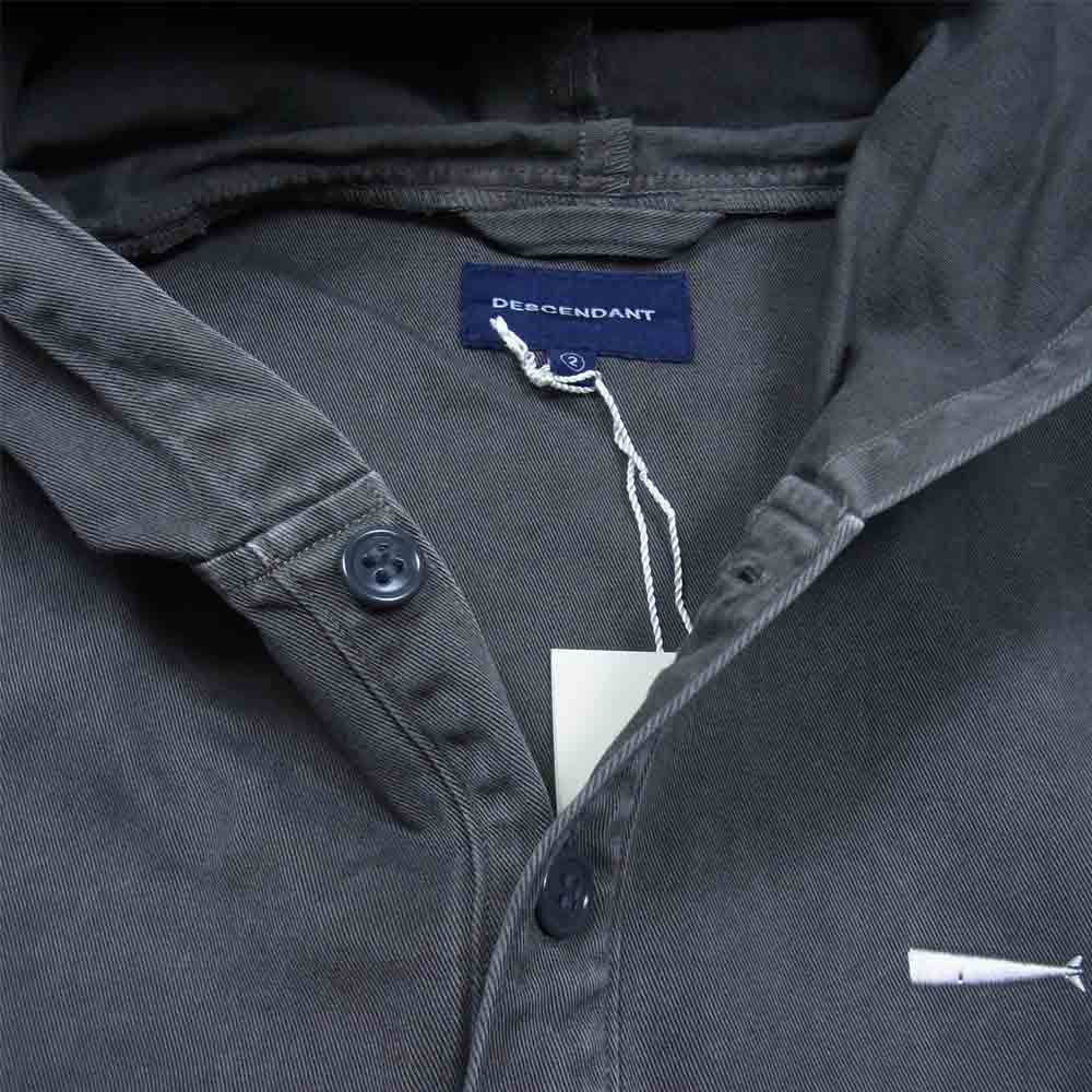 DESCENDANT ディセンダント 18SS 181tqds-shm04 MOLE HOODED LS SHIRT オーバーダイ フーデッド プルオーバー シャツ ブラック系 2【中古】