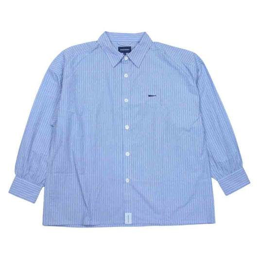 DESCENDANT ディセンダント 212brds-shm04 OCEAN STRIPE LS オーシャン ストライプ シャツ ブルー系 2【美品】【中古】
