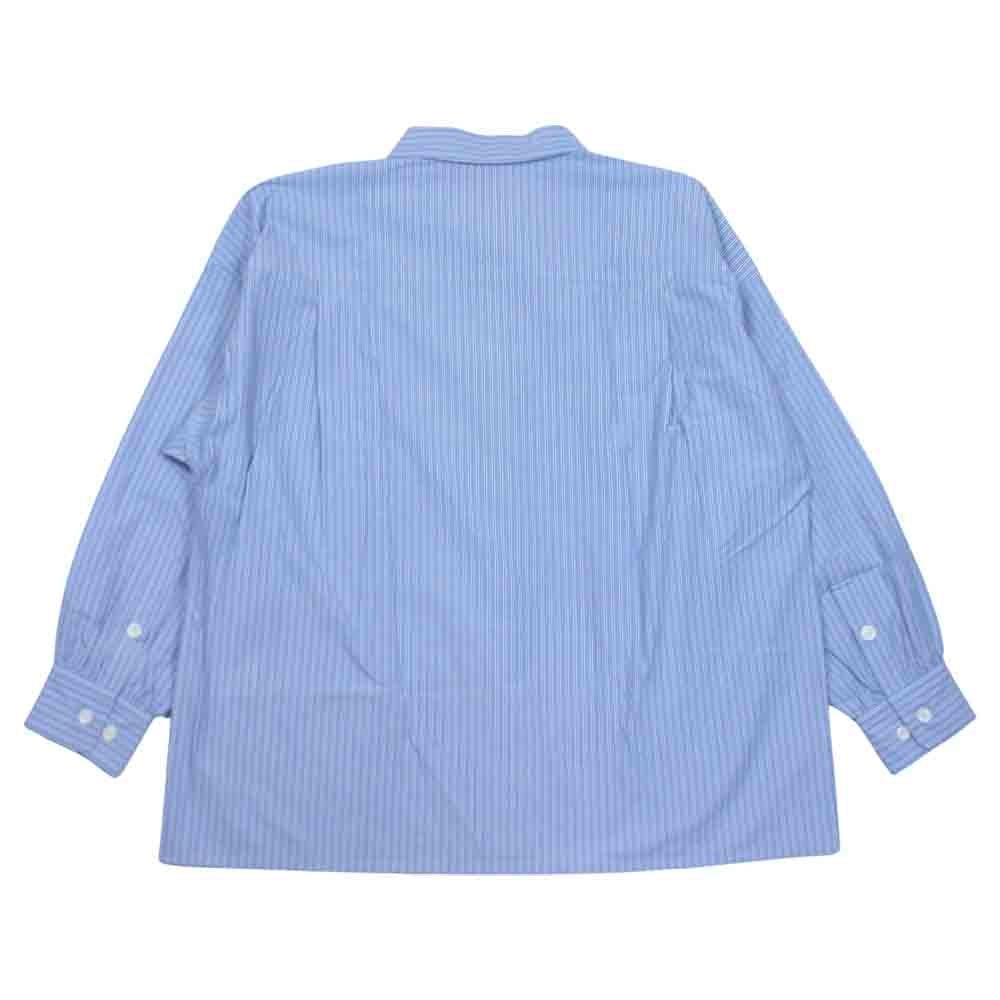 DESCENDANT ディセンダント 212brds-shm04 OCEAN STRIPE LS オーシャン ストライプ シャツ ブルー系 2【美品】【中古】