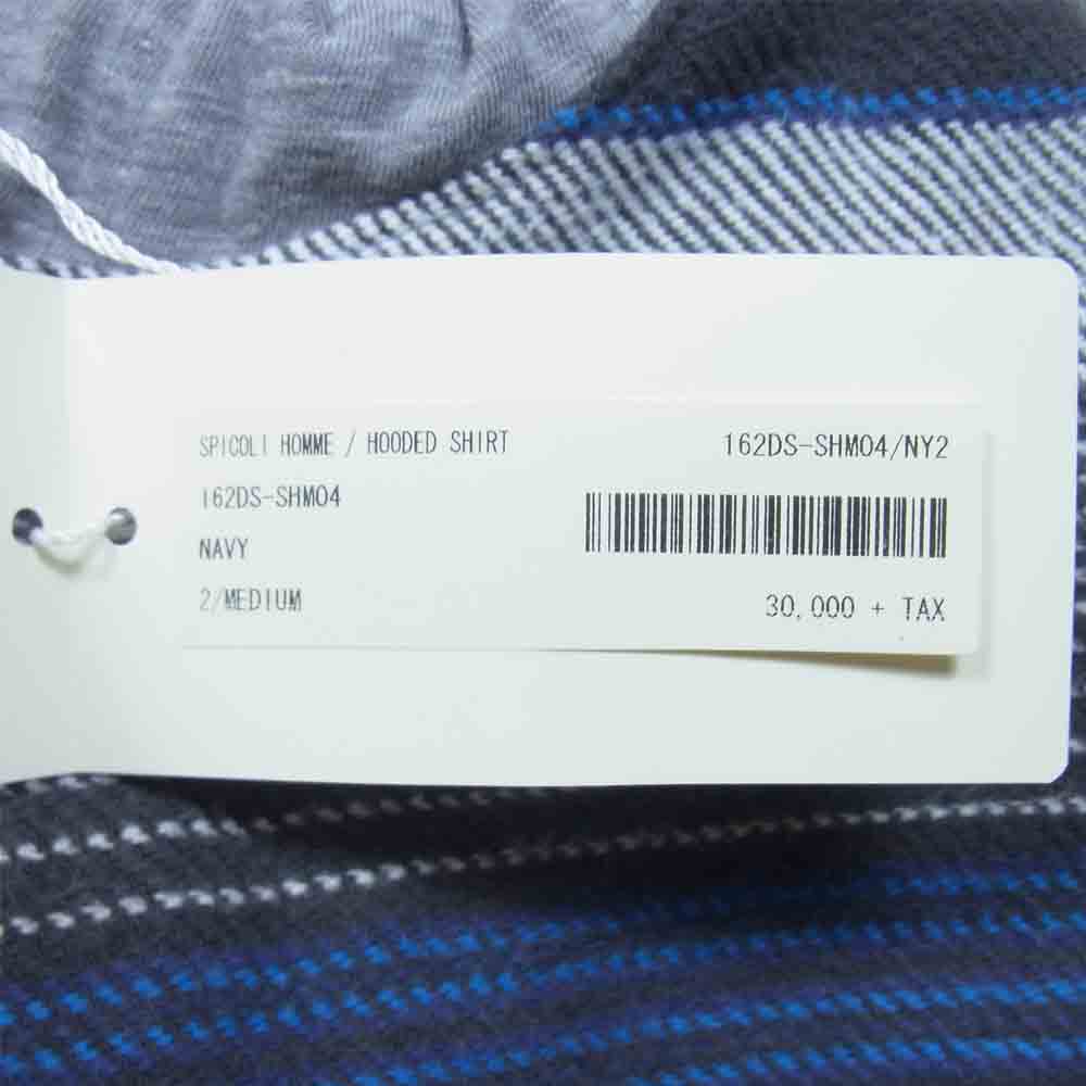DESCENDANT ディセンダント 162ds-shm04 SPICOLI HOMME HOODED SHIRT フーデッド シャツ ネイビー系 M【中古】