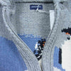 DESCENDANT ディセンダント 18AW 182MADS-KNM03 MANCHOT COWICHAN KNIT ペンギン柄 カウチン ジップアップ グレー系 M【極上美品】【中古】