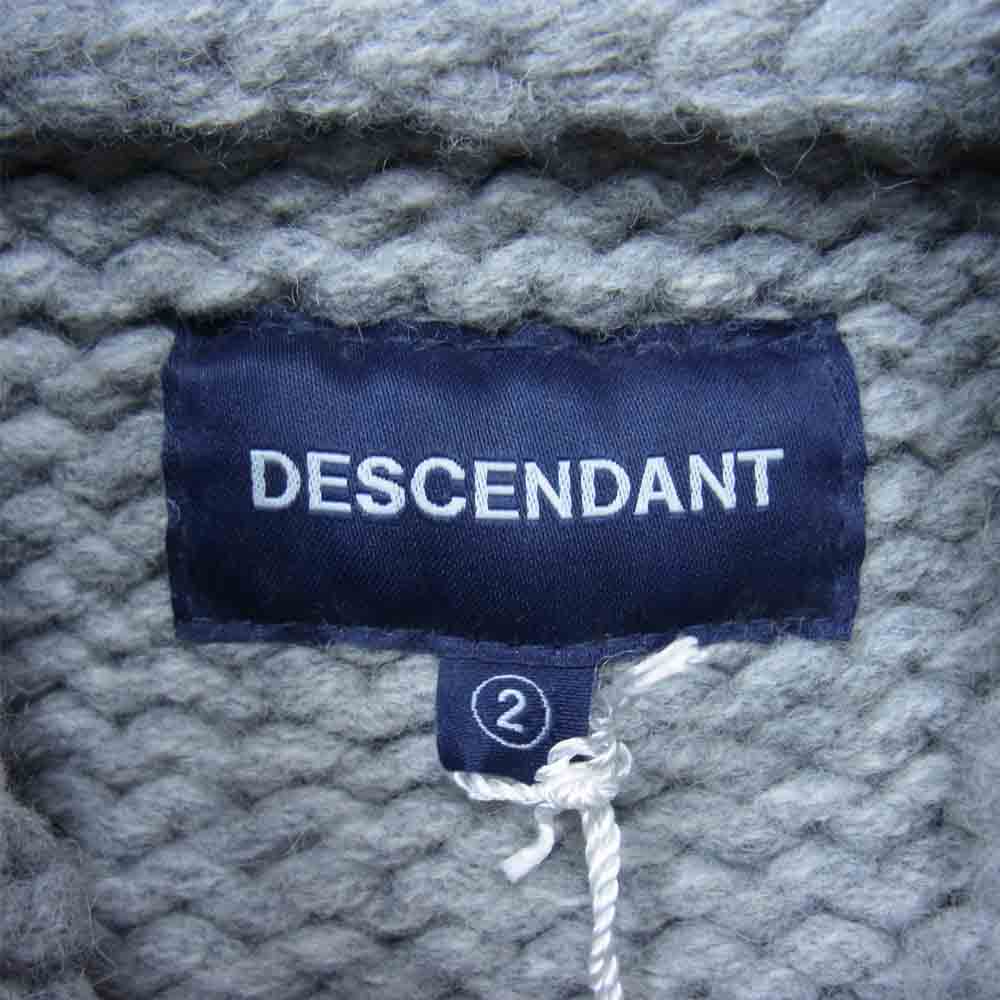 DESCENDANT ディセンダント 18AW 182MADS-KNM03 MANCHOT COWICHAN KNIT ペンギン柄 カウチン ジップアップ グレー系 M【極上美品】【中古】