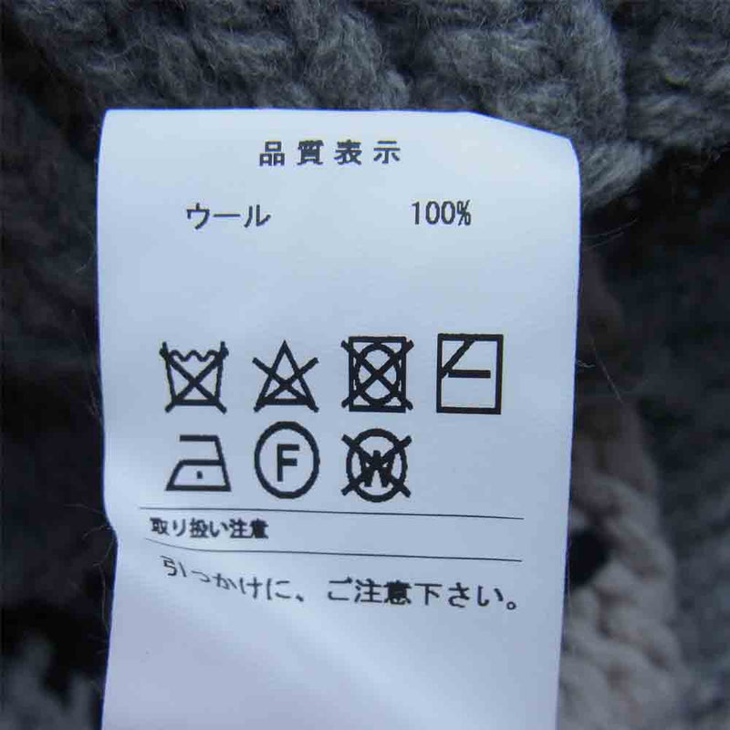 DESCENDANT ディセンダント 18AW 182MADS-KNM03 MANCHOT COWICHAN KNIT ペンギン柄 カウチン ジップアップ グレー系 M【極上美品】【中古】