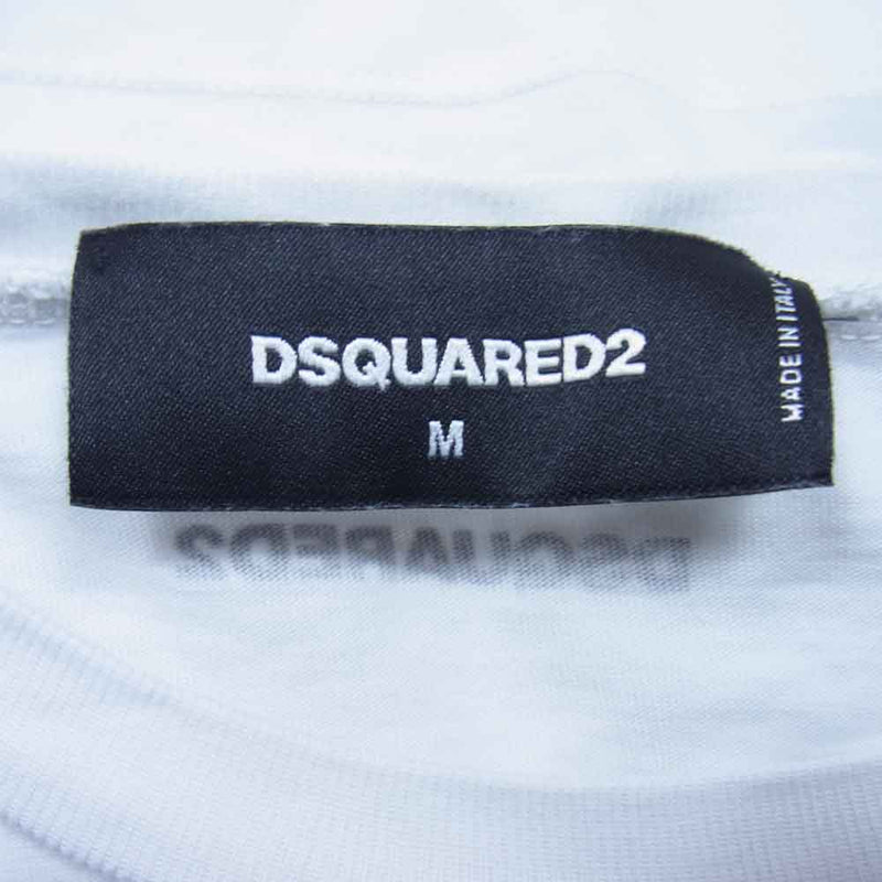 DSQUARED2 ディースクエアード S74GD0381 マルチプリント 半袖Ｔシャツ イタリア製 ホワイト系 M【中古】