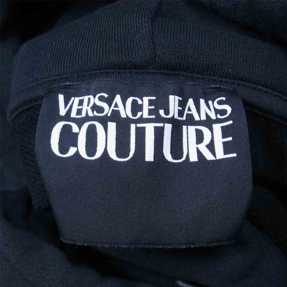 VERSACE ヴェルサーチ JEANS COUTURE 71GAIP04 MULTICOLOR LOGO HOODIE プルオーバーパーカー ブラック系 M【中古】