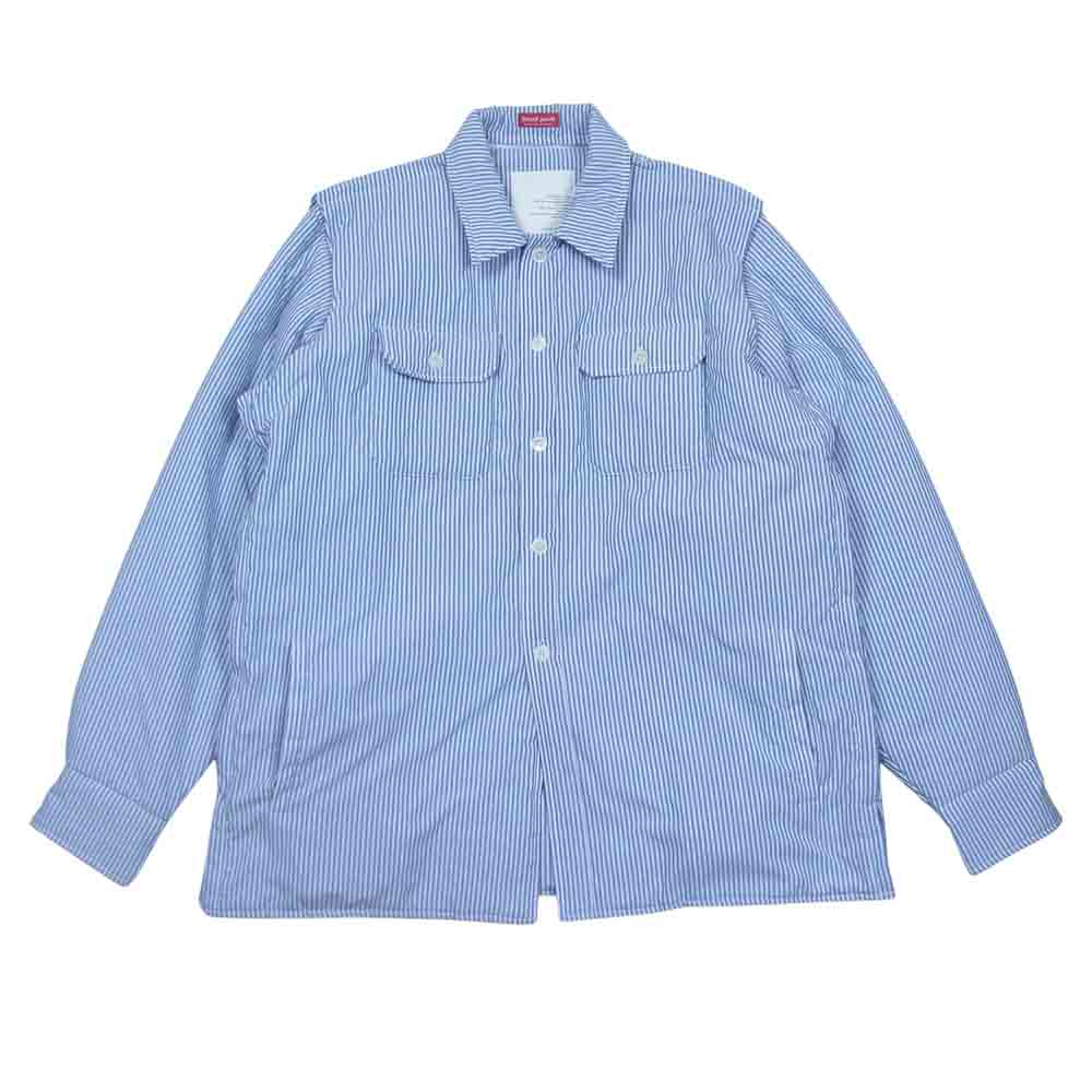 UNDERCOVER アンダーカバー AMBIVALENCE期 small parts スモール パーツ ストライプ ダウン シャツ ライトブルー系 S【美品】【中古】