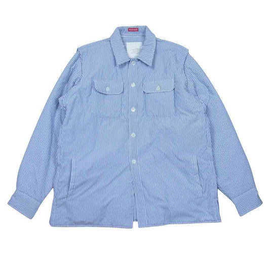 UNDERCOVER アンダーカバー AMBIVALENCE期 small parts スモール パーツ ストライプ ダウン シャツ ライトブルー系 S【美品】【中古】