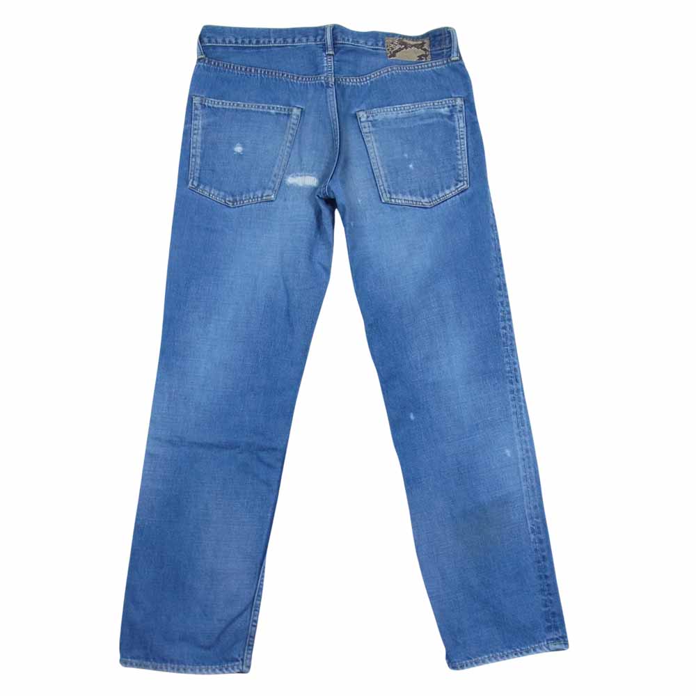 VISVIM ビズビム FLUXUS DENIM パッチ ダメージ加工 デニム パンツ インディゴブルー系 34【中古】