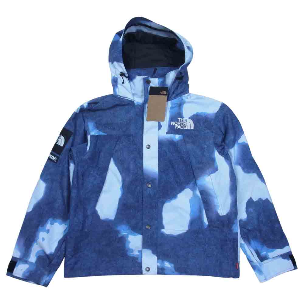Supreme シュプリーム 21AW NP521001 The North Face Bleached Denim Print Mountain Jacket ザ ノース フェイス ブリーチド デニム プリント マウンテン ジャケット インディゴブルー系 S【極上美品】【中古】