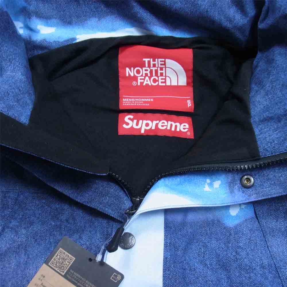 Supreme シュプリーム 21AW NP521001 The North Face Bleached Denim Print Mountain Jacket ザ ノース フェイス ブリーチド デニム プリント マウンテン ジャケット インディゴブルー系 S【極上美品】【中古】