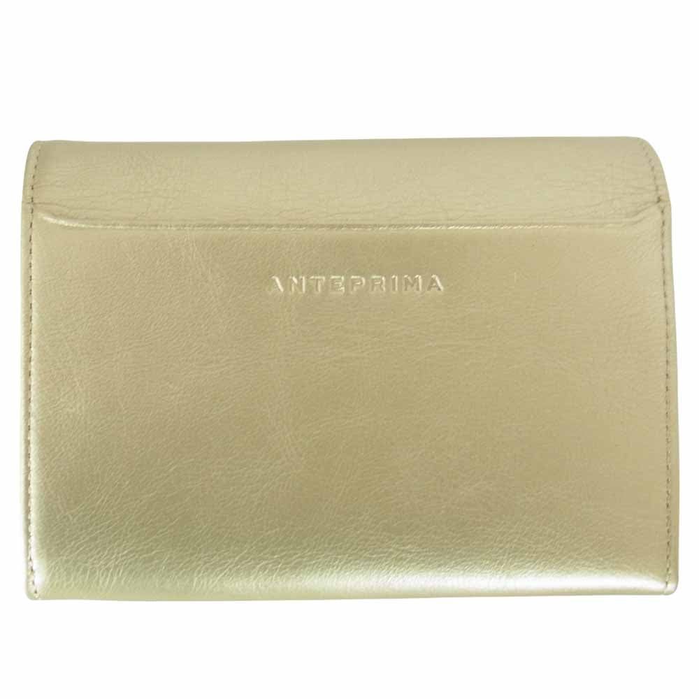 アンテプリマ 0010215-99 フラワーモチーフ 二つ折り財布 ゴールド系【新古品】【未使用】【中古】