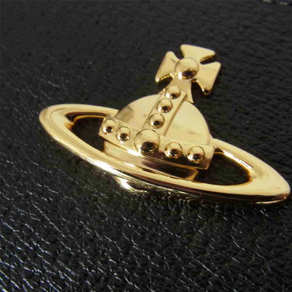 Vivienne Westwood ヴィヴィアンウエストウッド 3118C9A1 オーブマーク ステアレザー ラウンドファスナー ラウンドジップ 長財布 ブラック系【新古品】【未使用】【中古】