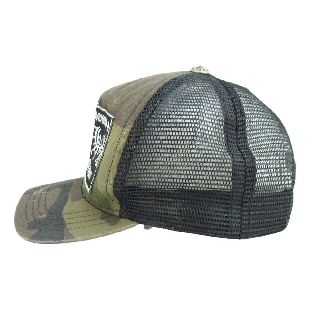 CHROME HEARTS クロムハーツ（原本無） TRUCKER CAP クロスパッチトラッカー キャップ カモ カーキ系 53-60【中古】