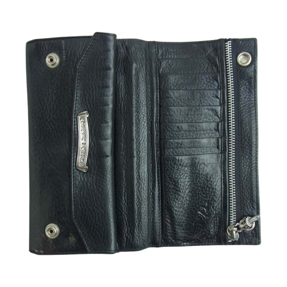 CHROME HEARTS クロムハーツ（原本有） LONG WALLE グリーシー ロング ウォレット ブラック系【中古】